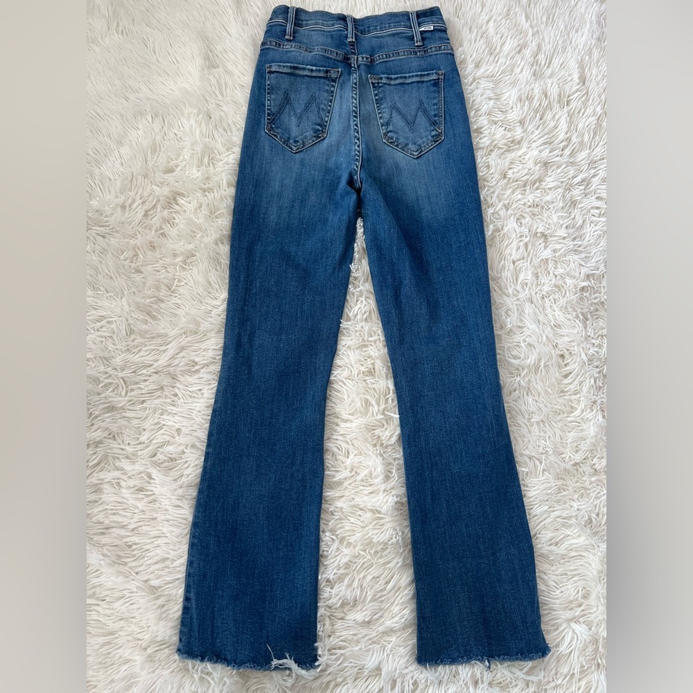 MOTHER Blue Cropped Flare Jeans - Picture 5 of 11